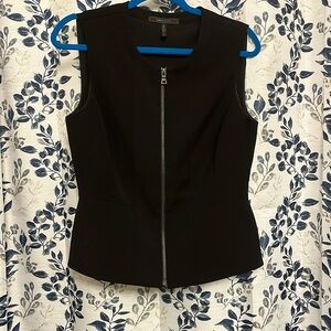BCBG Black zip up blouse, size M